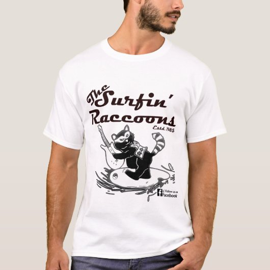 T-shirt Chemise Surfin' Raccoons Band (Devant)
