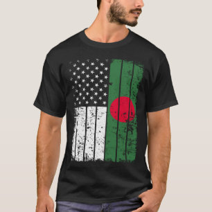T-shirt Chemise T Bangladeshi Drapeau Américain Bangladesh