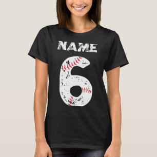 T-shirt Chemise T Baseball Équipe De Baseball 6 Numérotée 
