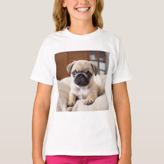 T-shirt Chemise T Chiot Carlin Mignonne - Chemises Animal 