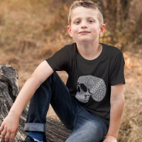 Chemise T crâne pour enfants - Crâne rouge Abstrai