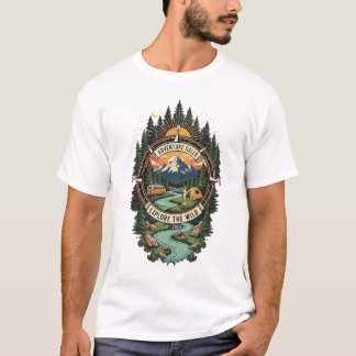 T-shirt Chemise T de conception de camping