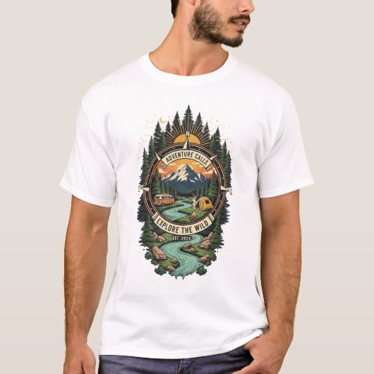T-shirt Chemise T de conception de camping (Devant)