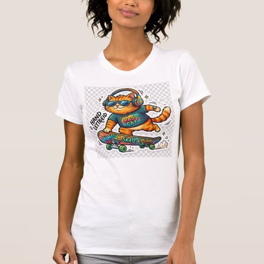 T-shirt chemise t design chat (Devant)
