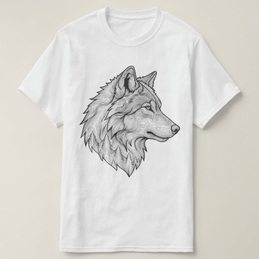 T-shirt Chemise t design loup (Design devant)