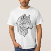 T-shirt Chemise t design loup (Devant)