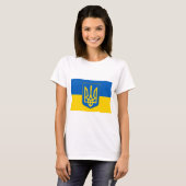 T-shirt Chemise T femme avec drapeau d'Ukraine (Devant entier)