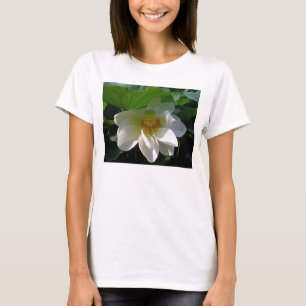 T-shirt Chemise T Femmes avec délicate Fleur de Lotus blan