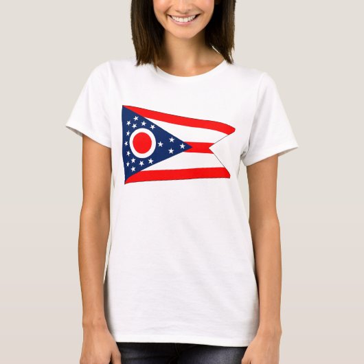 T-shirt Chemise T Femmes avec drapeau de l'Etat de l'Ohio (Devant)