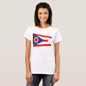 T-shirt Chemise T Femmes avec drapeau de l'Etat de l'Ohio (Devant entier)