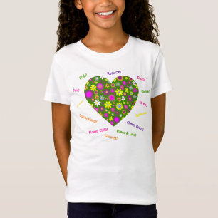 T-Shirt Chemise T Flower Power - Filles