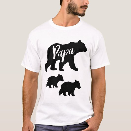 T-shirt Chemise T Papa Bear avec deux Cubs (Devant)