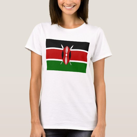 T-shirt Chemise T pour femmes avec le drapeau du Kenya (Devant)