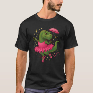 T-shirt Chemise T-Rex Ballerina - Dinosaure Rose Funny