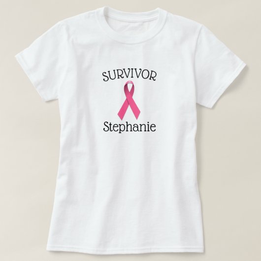 T-shirt Chemise T-T pour survivant du cancer rose (Design devant)