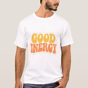 T-shirt Chemise – Texte Ondulé Rétro GOOD ENERGY