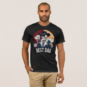 T-shirt Chemise tri-blend patchwork squelette meilleur pap (Devant entier)