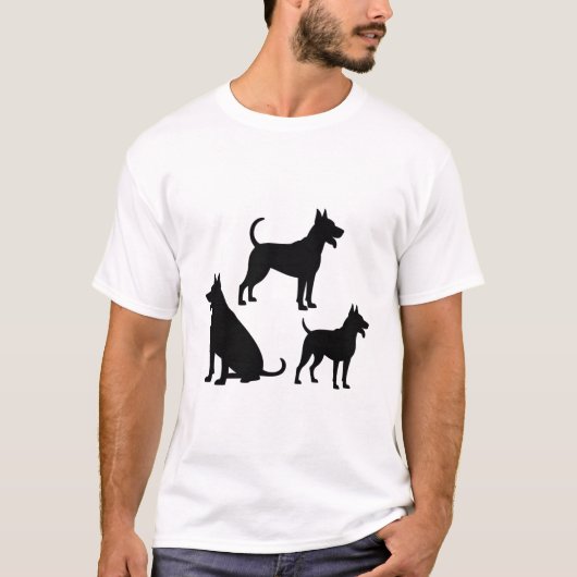 T-shirt Chemise trio silhouette de chien - Desi minimalist (Devant)