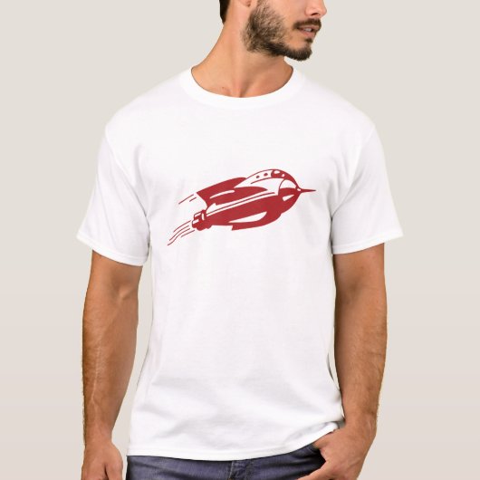 T-shirt Chemise tronquée rouge classique (Devant)