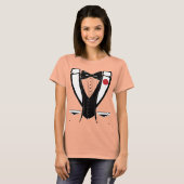 T-shirt chemise tuxedo femme (Devant entier)
