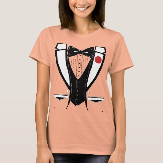 T-shirt chemise tuxedo femme (Devant)
