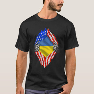 T-shirt Chemise ukrainienne Super Ukraine USA Drapeau Raci