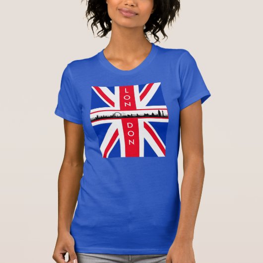 T-shirt Chemise Union Jack Skyline de Londres (Devant)
