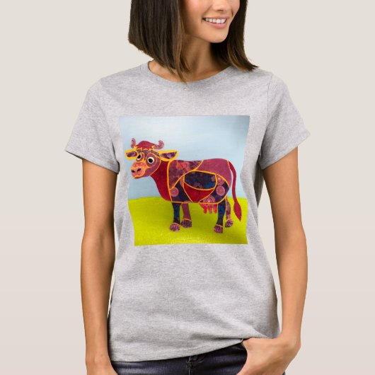 T-shirt Chemise Vache Violette (Devant)