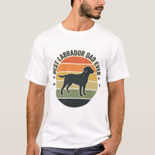 T-shirt Chemise vectorielle chien coucher de soleil papa L