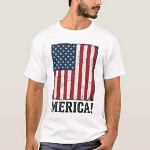 T-shirt Chemise vectorielle patriotique drapeau Merica en
