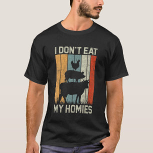 T-shirt Chemise Végane Drôle Je Ne Mange Pas Mes Potes Vég