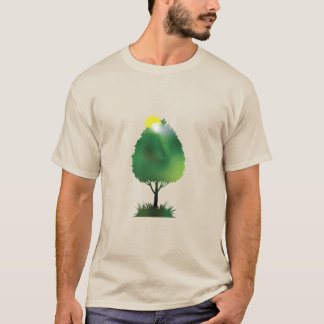 T-shirt Chemise verte arbre lever de soleil nature croissa