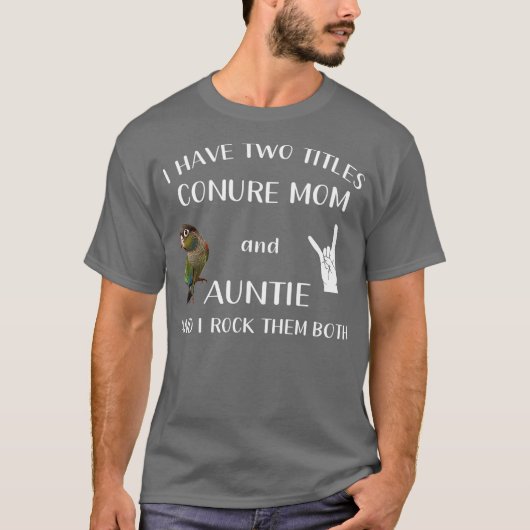 T-shirt Chemise verte Conure Tante et maman Conure (Devant)