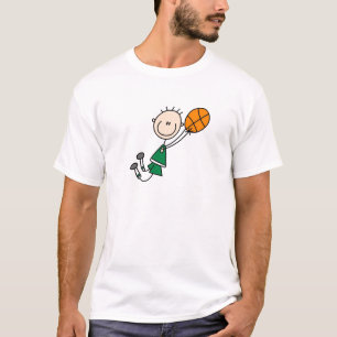T-shirt Chemise verte de basket-ball de garçons