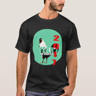 T-shirt Chemise verte de cercle de l'année 2017 de coq