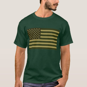 T-shirt Chemise verte de drapeau américain
