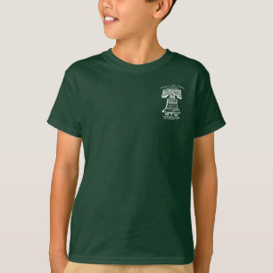 T-shirt Chemise verte du logo de retour pour les jeunes
