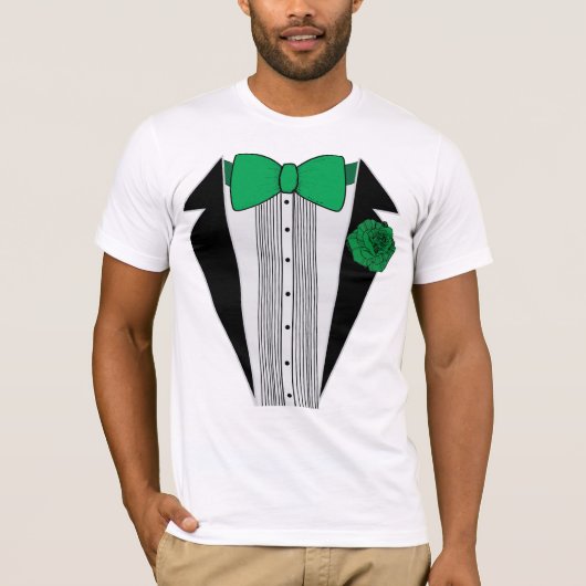 T-shirt Chemise verte Tuxedo (Devant)
