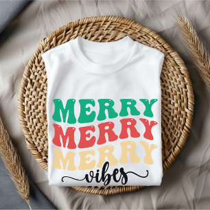 T-shirt Chemise vibrations joyeuses, Chemise joyeux Noël,