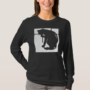 T-shirt Chemise Victorienne Coupe de bois Noir Chat Sur T