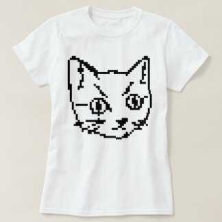 T-SHIRT CHEMISE VIDEO KITTY CAT PIXEL ART