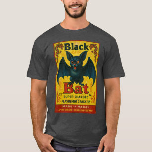 T-shirt Chemise Vintage Black Bat Firecracker Label