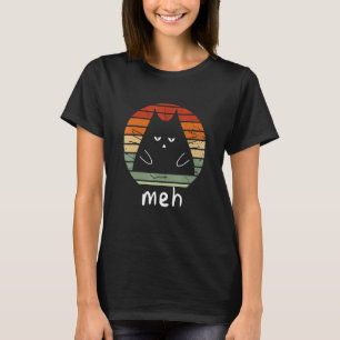 T-shirt Chemise vintage chat noir Meh Chat Miaou Chat Kitt