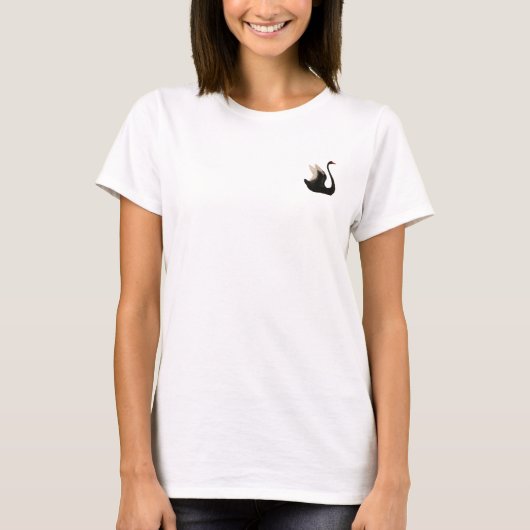 T-shirt Chemise vintage d'art de cygne noir (Devant)