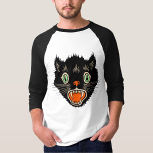 T-shirt Chemise vintage de chat noir Halloween