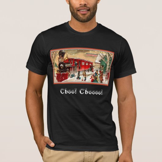 T-shirt Chemise vintage de train de Noël (Devant)
