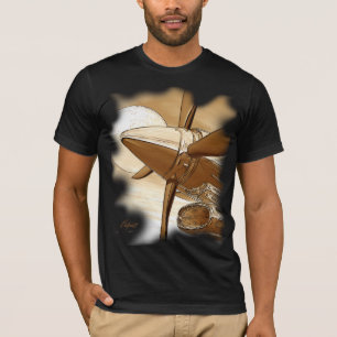 T-shirt Chemise vintage d'obscurité de sépia de regard d