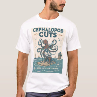 T-shirt Chemise vintage en coiffure de pieuvre - "Coupes d