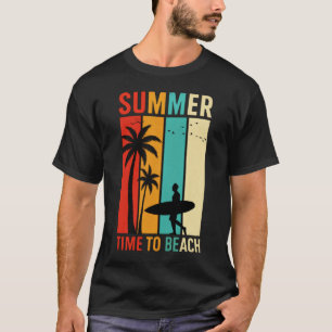 T-shirt Chemise Vintage Été Surfeur Vibes Palm Beach