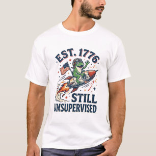 T-shirt Chemise Vintage Frog Rocket Est 1776 Non Supervisé